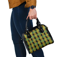 Aloha Hawaii Ilima Maile Lei Shoulder Handbag Palaka Inspired Hawaiian-plaid Black