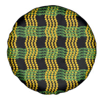 Aloha Hawaii Ilima Maile Lei Spare Tire Cover Palaka Inspired Hawaiian-plaid Black