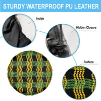 Aloha Hawaii Ilima Maile Lei Spare Tire Cover Palaka Inspired Hawaiian-plaid Black