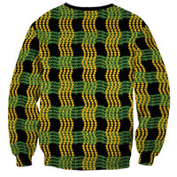 Aloha Hawaii Ilima Maile Lei Sweatshirt Palaka Inspired Hawaiian-plaid Black