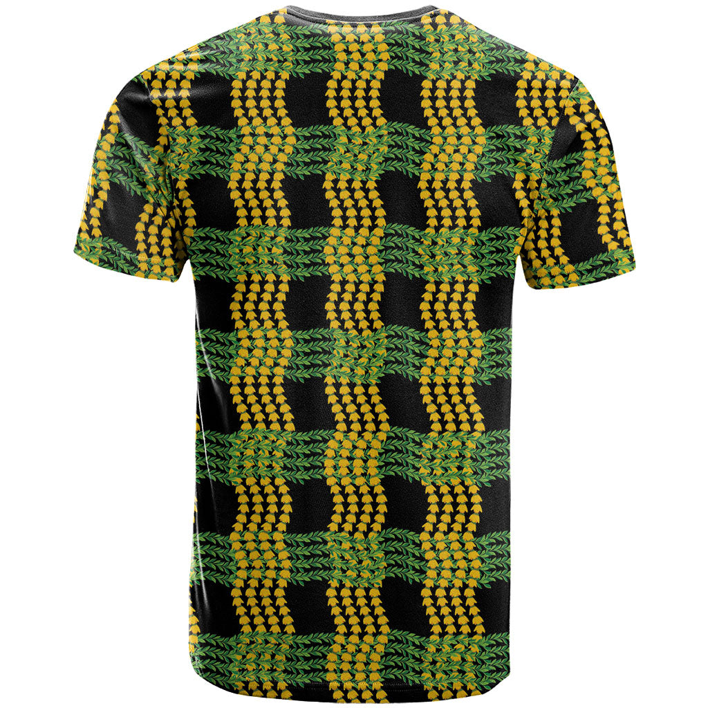 Aloha Hawaii Ilima Maile Lei T Shirt Palaka Inspired Hawaiian-plaid Black