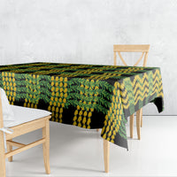 Aloha Hawaii Ilima Maile Lei Tablecloth Palaka Inspired Hawaiian-plaid Black