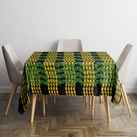 Aloha Hawaii Ilima Maile Lei Tablecloth Palaka Inspired Hawaiian-plaid Black