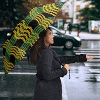 Aloha Hawaii Ilima Maile Lei Umbrella Palaka Inspired Hawaiian-plaid Black