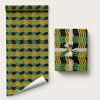 Aloha Hawaii Ilima Maile Lei Wrapping Paper Palaka Inspired Hawaiian-plaid Black