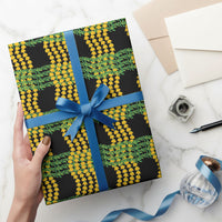Aloha Hawaii Ilima Maile Lei Wrapping Paper Palaka Inspired Hawaiian-plaid Black
