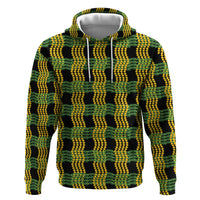 Aloha Hawaii Ilima Maile Lei Zip Hoodie Palaka Inspired Hawaiian-plaid Black