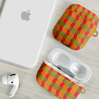 Aloha Hawaii Ilima Maile Lei AirPods Case Palaka Inspired Hawaiian-plaid Red