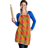 Aloha Hawaii Ilima Maile Lei Apron Palaka Inspired Hawaiian-plaid Red