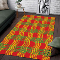 Aloha Hawaii Ilima Maile Lei Area Rug Palaka Inspired Hawaiian-plaid Red