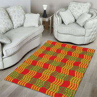 Aloha Hawaii Ilima Maile Lei Area Rug Palaka Inspired Hawaiian-plaid Red