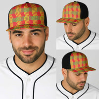 Aloha Hawaii Ilima Maile Lei Baseball Net Cap Palaka Inspired Hawaiian-plaid Red