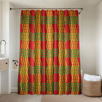 Aloha Hawaii Ilima Maile Lei Bathroom Set Palaka Inspired Hawaiian-plaid Red