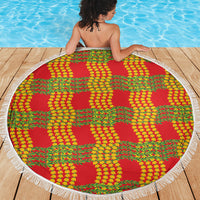 Aloha Hawaii Ilima Maile Lei Beach Blanket Palaka Inspired Hawaiian-plaid Red