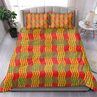 Aloha Hawaii Ilima Maile Lei Bedding Set Palaka Inspired Hawaiian-plaid Red
