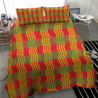 Aloha Hawaii Ilima Maile Lei Bedding Set Palaka Inspired Hawaiian-plaid Red