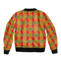 Aloha Hawaii Ilima Maile Lei Bomber Jacket Palaka Inspired Hawaiian-plaid Red