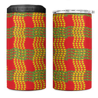 Aloha Hawaii Ilima Maile Lei 4 in 1 Can Cooler Tumbler Palaka Inspired Hawaiian-plaid Red