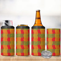 Aloha Hawaii Ilima Maile Lei 4 in 1 Can Cooler Tumbler Palaka Inspired Hawaiian-plaid Red