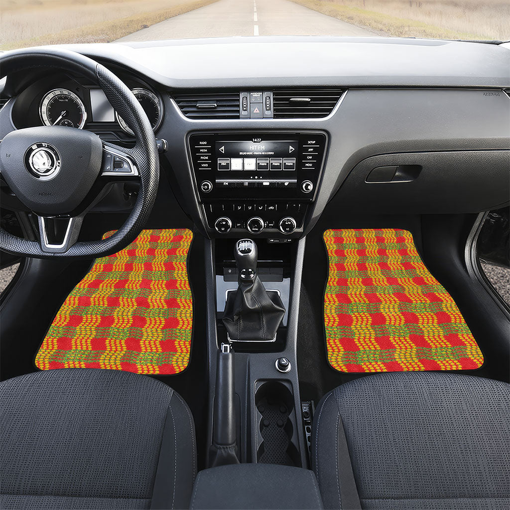 Aloha Hawaii Ilima Maile Lei Car Mats Palaka Inspired Hawaiian-plaid Red