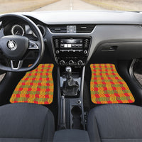 Aloha Hawaii Ilima Maile Lei Car Mats Palaka Inspired Hawaiian-plaid Red