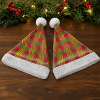 Aloha Hawaii Ilima Maile Lei Christmas Santa Hat Palaka Inspired Hawaiian-plaid Red
