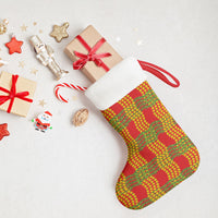 Aloha Hawaii Ilima Maile Lei Christmas Stocking Palaka Inspired Hawaiian-plaid Red