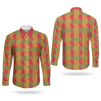 Aloha Hawaii Ilima Maile Lei Couples Matching Off Shoulder Maxi Dress and Long Sleeve Button Shirt Palaka Inspired Hawaiian-plaid Red