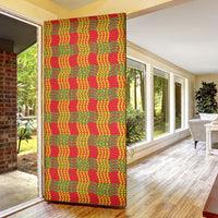 Aloha Hawaii Ilima Maile Lei Door Cover Palaka Inspired Hawaiian-plaid Red