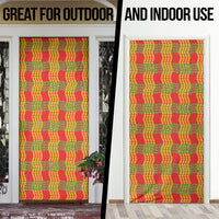 Aloha Hawaii Ilima Maile Lei Door Cover Palaka Inspired Hawaiian-plaid Red