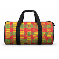 Aloha Hawaii Ilima Maile Lei Duffle Bag Palaka Inspired Hawaiian-plaid Red