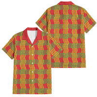Aloha Hawaii Ilima Maile Lei Family Matching Short Sleeve Bodycon Dress and Hawaiian Shirt Palaka Inspired Hawaiian-plaid Red