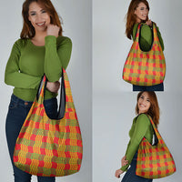 Aloha Hawaii Ilima Maile Lei Grocery Bag Palaka Inspired Hawaiian-plaid Red