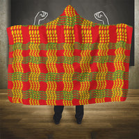 Aloha Hawaii Ilima Maile Lei Hooded Blanket Palaka Inspired Hawaiian-plaid Red