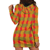 Aloha Hawaii Ilima Maile Lei Hoodie Dress Palaka Inspired Hawaiian-plaid Red