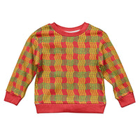 Aloha Hawaii Ilima Maile Lei Kid Ugly Christmas Sweater Palaka Inspired Hawaiian-plaid Red