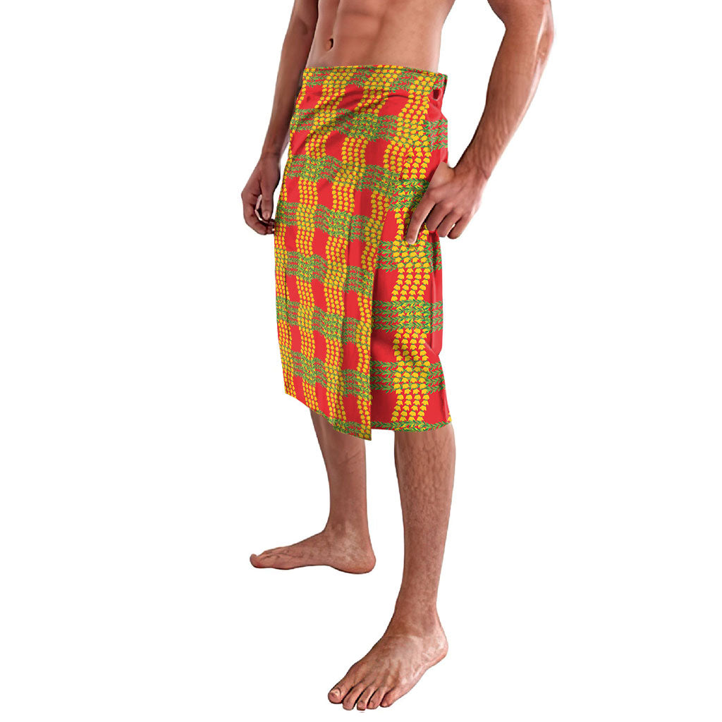 Aloha Hawaii Ilima Maile Lei Lavalava Palaka Inspired Hawaiian-plaid Red