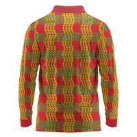 Aloha Hawaii Ilima Maile Lei Long Sleeve Polo Shirt Palaka Inspired Hawaiian-plaid Red