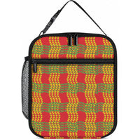 Aloha Hawaii Ilima Maile Lei Lunch Bag Palaka Inspired Hawaiian-plaid Red