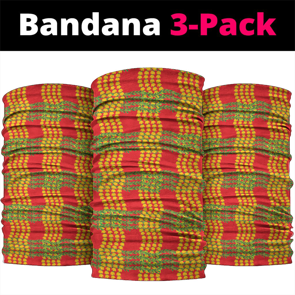 Aloha Hawaii Ilima Maile Lei Neck Gaiter Palaka Inspired Hawaiian-plaid Red LT14 package One Size: 25*50cm Red - Polynesian Pride