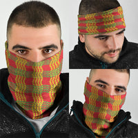 Aloha Hawaii Ilima Maile Lei Neck Gaiter Palaka Inspired Hawaiian-plaid Red