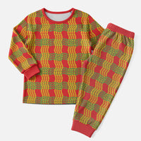 Aloha Hawaii Ilima Maile Lei Christmas Pajama Set Palaka Inspired Hawaiian-plaid Red