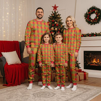Aloha Hawaii Ilima Maile Lei Christmas Pajama Set Palaka Inspired Hawaiian-plaid Red