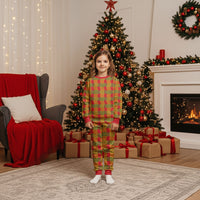 Aloha Hawaii Ilima Maile Lei Christmas Pajama Set Palaka Inspired Hawaiian-plaid Red