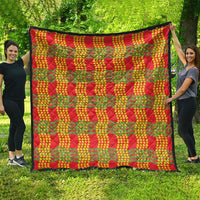 Aloha Hawaii Ilima Maile Lei Quilt Palaka Inspired Hawaiian-plaid Red