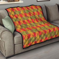 Aloha Hawaii Ilima Maile Lei Quilt Palaka Inspired Hawaiian-plaid Red