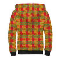 Aloha Hawaii Ilima Maile Lei Sherpa Hoodie Palaka Inspired Hawaiian-plaid Red