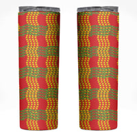 Aloha Hawaii Ilima Maile Lei Skinny Tumbler Palaka Inspired Hawaiian-plaid Red