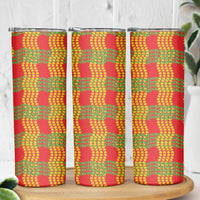 Aloha Hawaii Ilima Maile Lei Skinny Tumbler Palaka Inspired Hawaiian-plaid Red