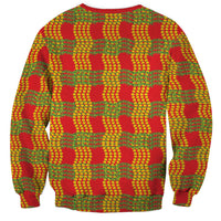 Aloha Hawaii Ilima Maile Lei Sweatshirt Palaka Inspired Hawaiian-plaid Red